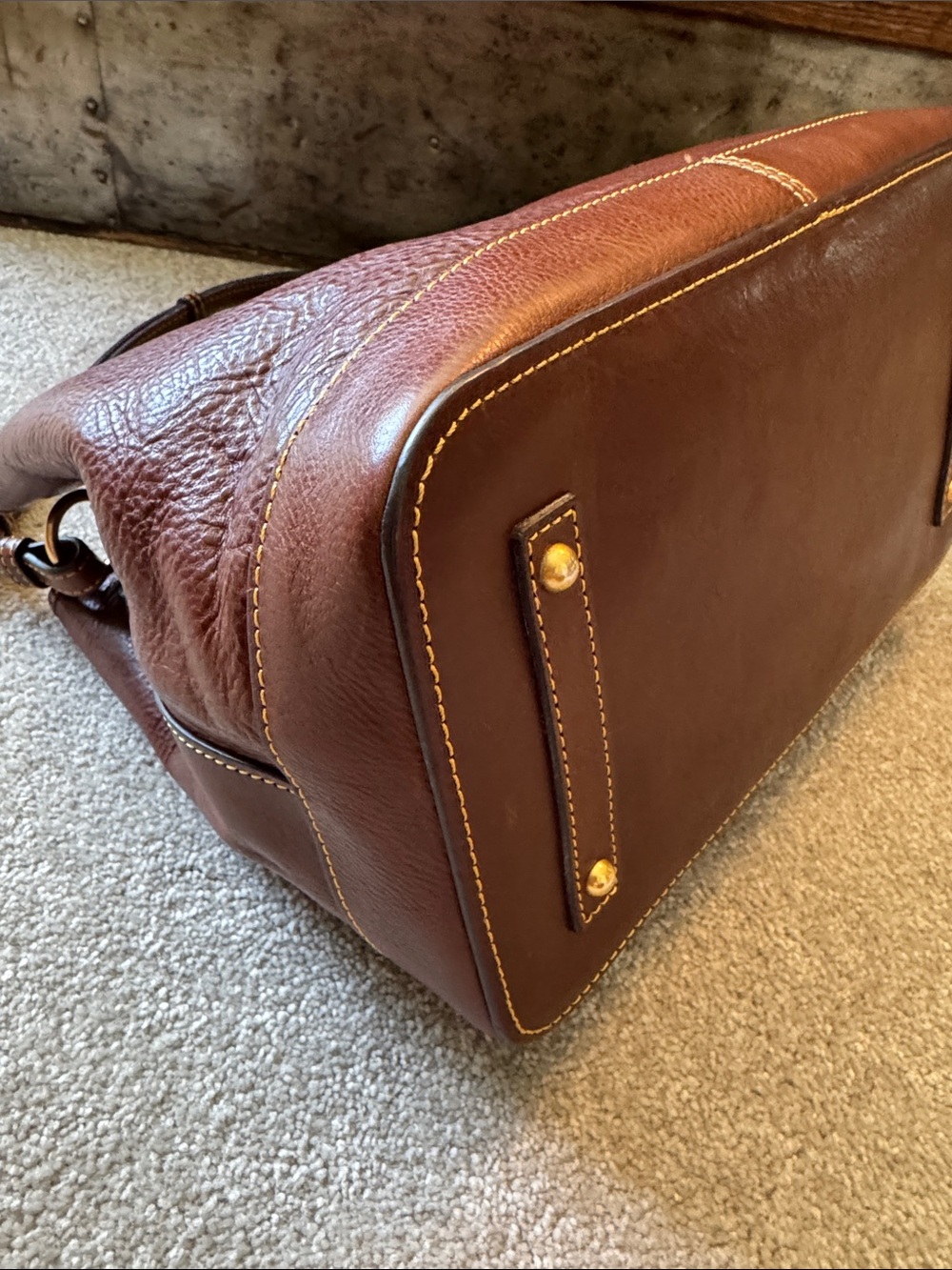 Dooney & Bourke Florentine Perry Satchel in Chestnut - Picture 6 of 16